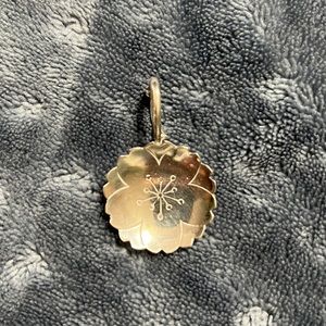 Silver flower pendant, sterling silver, antique spoon, jewelry, groovy, hippie